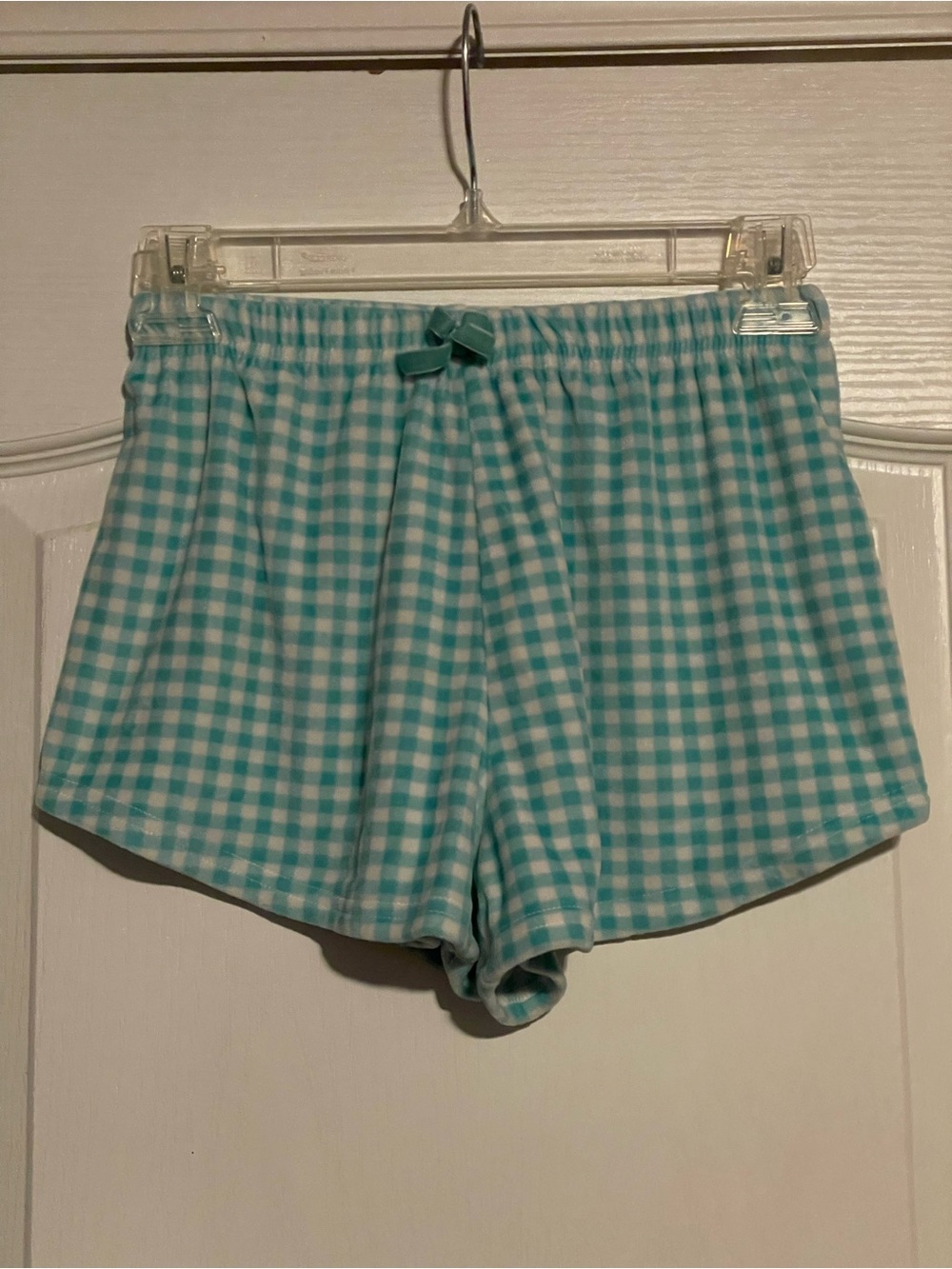 Plaid Fuzzy Pajama Sleep Shorts Size Junior Small (3-5)